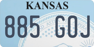 KS license plate 885GOJ