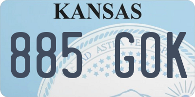 KS license plate 885GOK