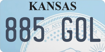 KS license plate 885GOL