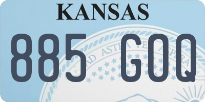 KS license plate 885GOQ