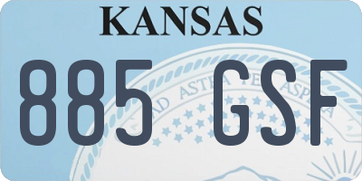 KS license plate 885GSF