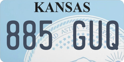 KS license plate 885GUQ