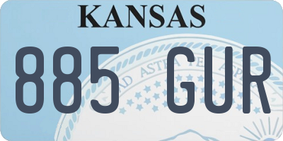 KS license plate 885GUR