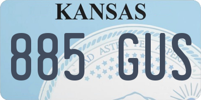 KS license plate 885GUS