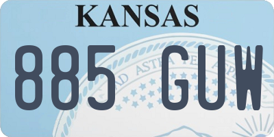KS license plate 885GUW