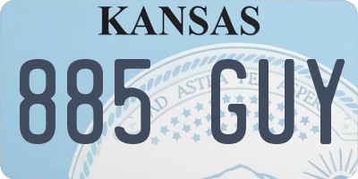 KS license plate 885GUY