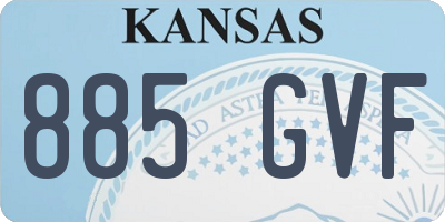 KS license plate 885GVF