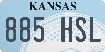 KS license plate 885HSL