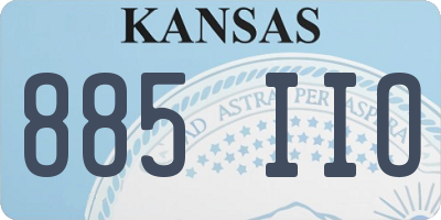 KS license plate 885IIO