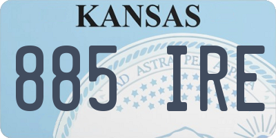 KS license plate 885IRE