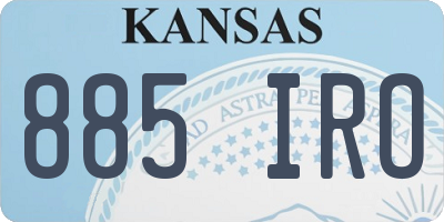 KS license plate 885IRO