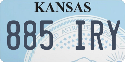 KS license plate 885IRY