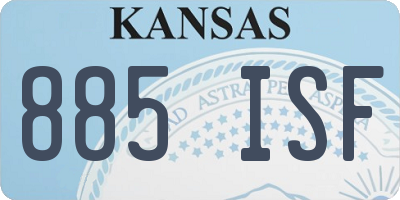 KS license plate 885ISF