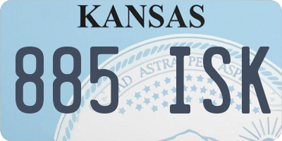 KS license plate 885ISK