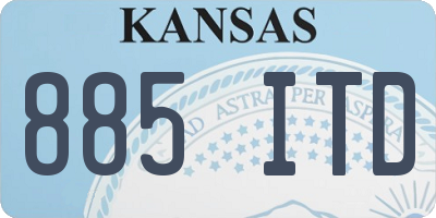 KS license plate 885ITD