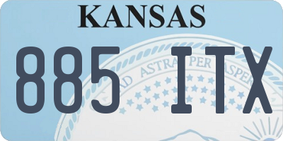 KS license plate 885ITX