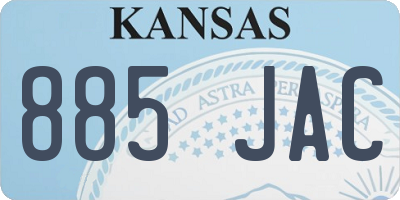 KS license plate 885JAC
