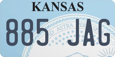 KS license plate 885JAG