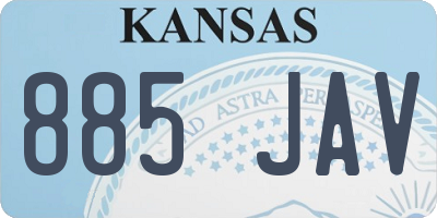 KS license plate 885JAV