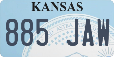 KS license plate 885JAW