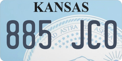 KS license plate 885JCO