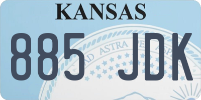 KS license plate 885JDK
