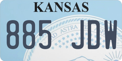 KS license plate 885JDW