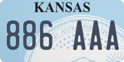 KS license plate 886AAA