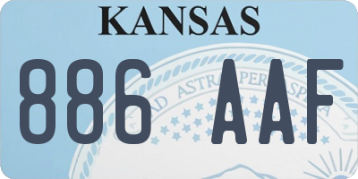 KS license plate 886AAF