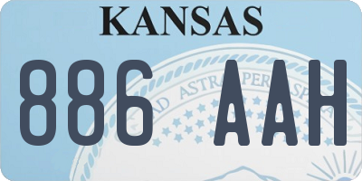 KS license plate 886AAH