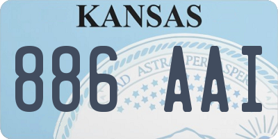 KS license plate 886AAI