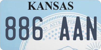 KS license plate 886AAN