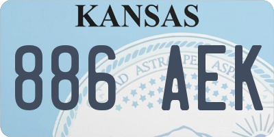 KS license plate 886AEK