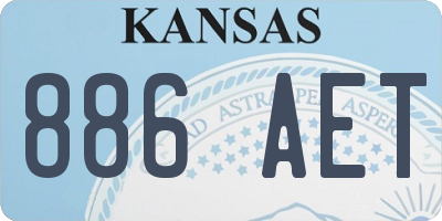 KS license plate 886AET