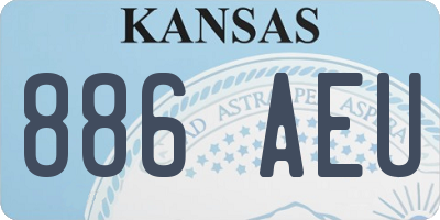 KS license plate 886AEU