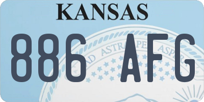 KS license plate 886AFG