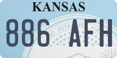 KS license plate 886AFH