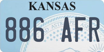 KS license plate 886AFR