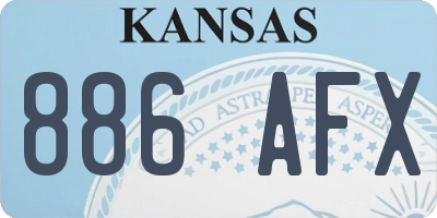 KS license plate 886AFX