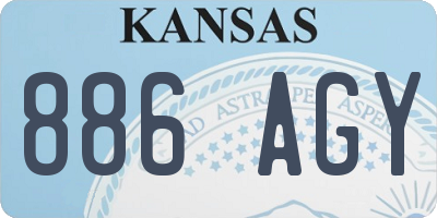 KS license plate 886AGY