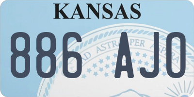 KS license plate 886AJO
