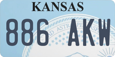 KS license plate 886AKW