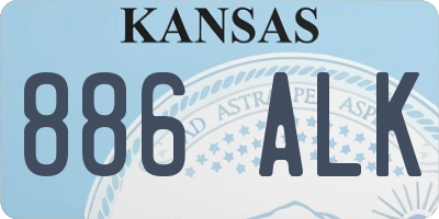 KS license plate 886ALK