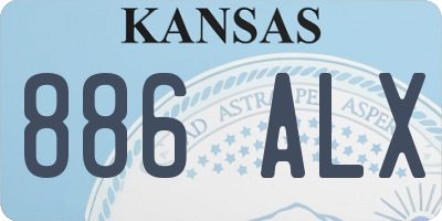 KS license plate 886ALX