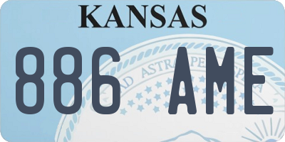 KS license plate 886AME