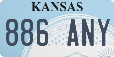 KS license plate 886ANY