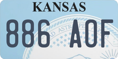 KS license plate 886AOF