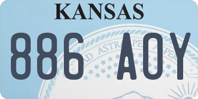 KS license plate 886AOY