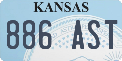 KS license plate 886AST