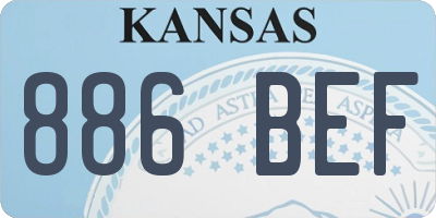 KS license plate 886BEF